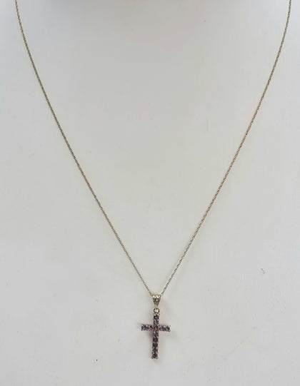 9ct Gold Necklace with Cross 18