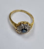 18ct Gold Ring Diamond & Sapphire Size "L1/2"