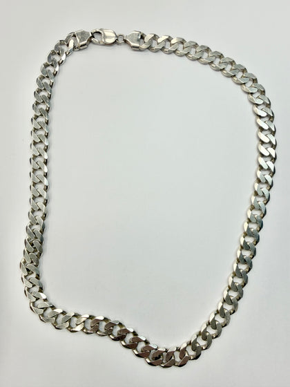 925 Silver Curb Chain Necklace 22