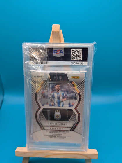 2023/24 LIONRL MESSI ERUPTION RELIC EE RED PULSAR PSA 8 CARD