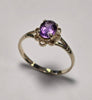 9CT Gold Ring - Purple stone SIZE P 1/2