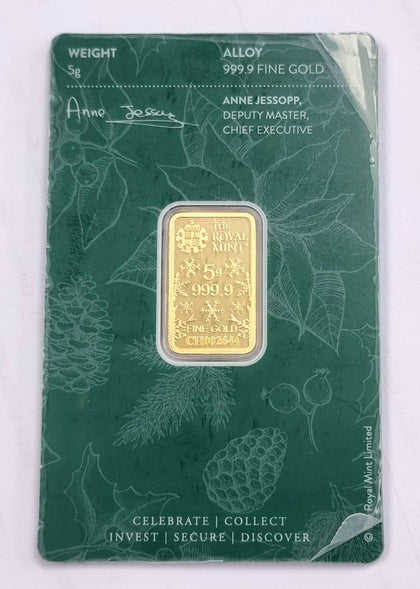 Royal Mint Christmas 5g fine gold