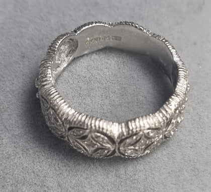 9ct White Gold Diamond Ring size N