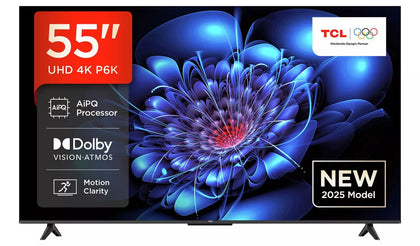 TCL 55 Inch 55P6K Smart 4K UHD HDR DLED TV **Collection Only**