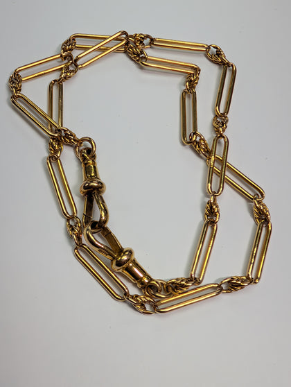 9ct Gold Albert Ornate  Double  Bracelet