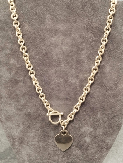 925 Albert Chain Style Necklace & Heart Pendant