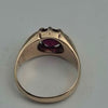 Vintage 9ct Yellow Gold Ruby Signet Ring - Size M - 5.12 Grams