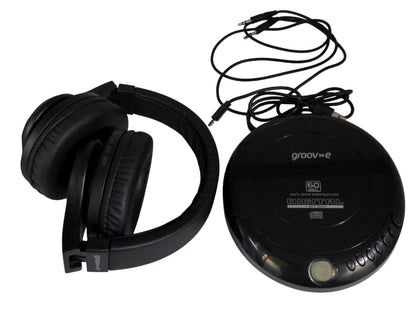 Groove Portable CD Player (Battery Operated) With Ear on Headphones (Wired)