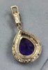 9ct Gold Purple/Clear Pendant