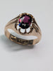 9CT GOLD RING WITH LARGE RED STONE SIZE S 1/2