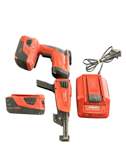 Hilti SD 5000-A22 Drywall Cordless Screwdriver + x2 22 Volt Li-ion 3.3 Ah Batteries and Charger