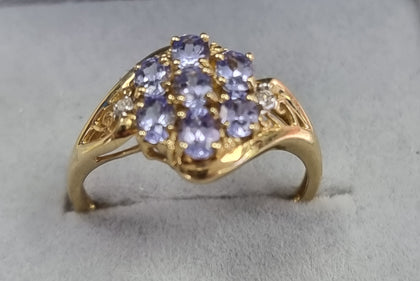 9ct Gold Amethyst Ring Size R1/2