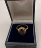 9CT Gold ring with red stone (M)
