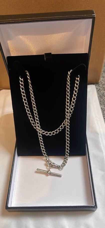 925 Sterling Silver Curb Chain Necklace - 35.24 Grams - 20” Long.