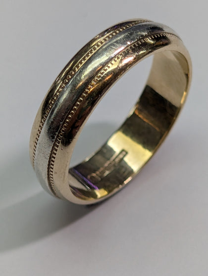 9ct Yellow/white Gold Wedding Band Ring
