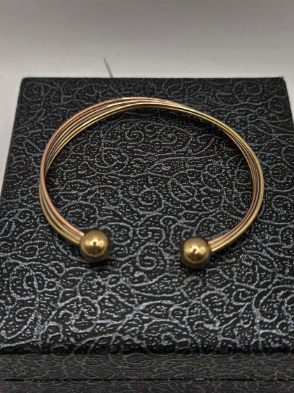 9ct gold Tri-colour small Bangle , box included