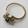 9ct gold Ring Black Stone/diamond Size "J”