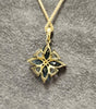 9ct Yellow Gold Chain & Pendant set with Blue Stones