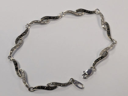 9ct White Gold Diamond Bracelet