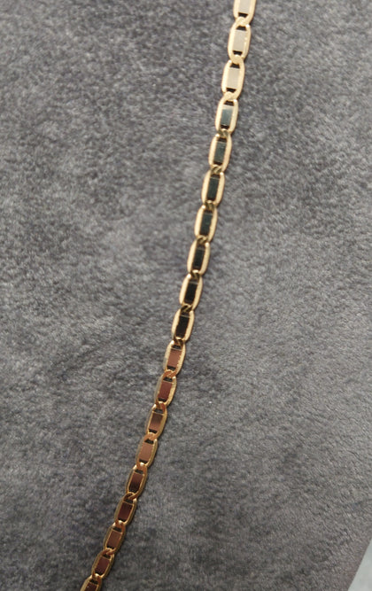 14ct Yellow & White Gold Flat  Anchor Style Chain