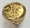 9ct yellow gold mounted 1981 22ct full sovereign ring size S