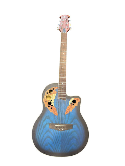 Gear4music Deluxe Roundback Electro Acoustic Guitar by Blue Burst