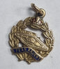 WW1 Royal Tank Regiment. Fear Naught Enamelled 9ct Charm