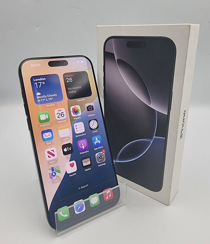 Apple iPhone 16 pro max 256GB grey smartphone unlocked boxed 100% battery health