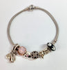 Pandora snake chain logo clasp with 8 charms