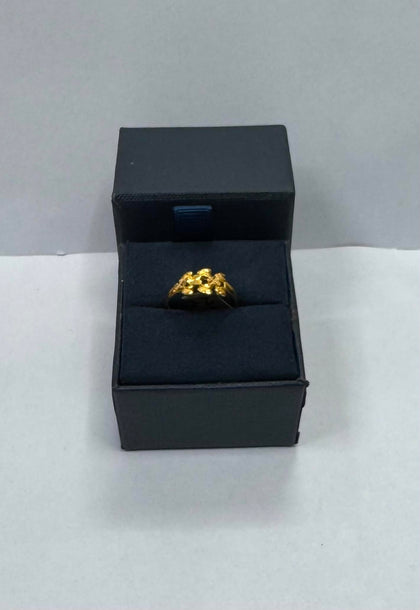 2.09g 22ct Fancy Gold Ring - Size M - Hallmarked**
