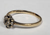 9ct Yellow Gold Ring With Clear And Black Stones - 1.49G - Size O - Hallmarked