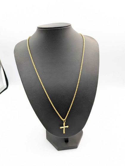 22ct Yellow Gold Rope Chain Necklace - 24