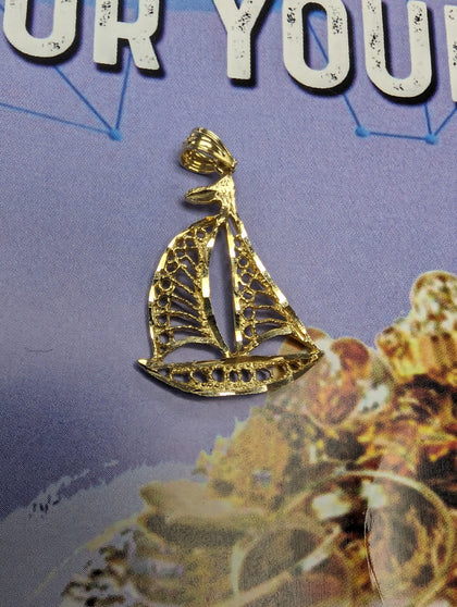 14CT GOLD BOAT PENDANT 1.50G PRESTON STORE.