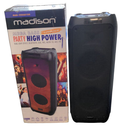 Madison Mad-Vegas 120 Party High Power Speaker, 1200 Watt (See Description)
