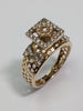 14ct Gold Diamond Square Top Ring Size M