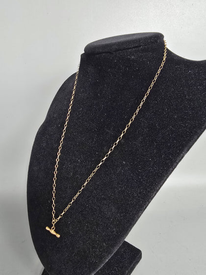 9ct Gold Necklace 1.2G 375 18