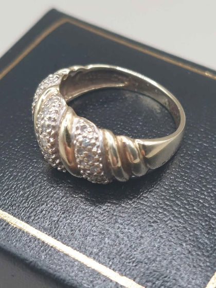 9K (375 Hallmarked & Tested), Gold Diamond Ring, Weight: 3.32G, Size N