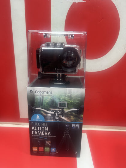 Goodmans Full HD Action Camera LCD Fully Waterproof Case Self Timer 1080P