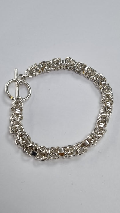 Silver Byzantine T Bar Bracelet 7