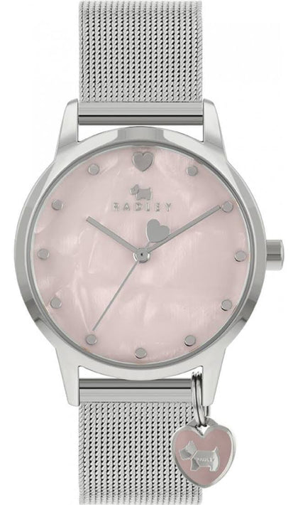Radley Women's Pink Dial Stainless Steel Mesh Bracelet Watch ** Boxed **
