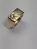 9ct Gold Diamond Block Ring Size S