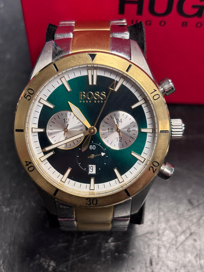 Hugo Boss Green Face Two Toned Men’s Watch