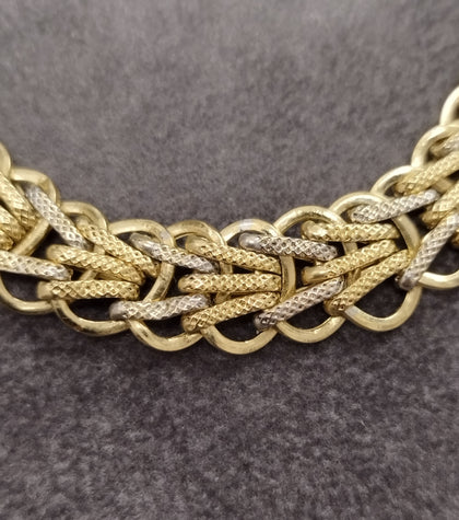 14ct Yellow & White Gold Braided Link Bracelet