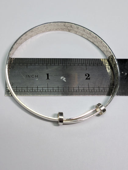 SILVER 925 PATTERNED ADJUSTABLE BANGLE