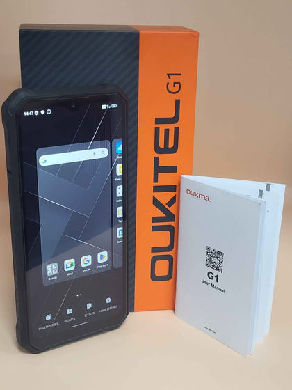OUKITEL G1 Rugged Phone - Black - 6GB/256GB, Unlocked - Dual Sim - Boxed