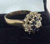 9Ct Yellow Gold Ring With Clear And Blue Stones - 4.92g Size P