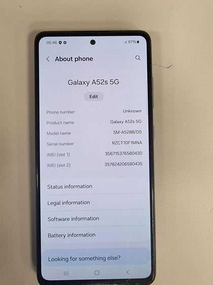 Samsung Galaxy A52s 5G Dual Sim 128gGB (Screen burn)