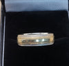 9ct Yellow And White Gold Patterned Band Ring - 4.83G - Size T - Hallmarked