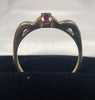 9ct Yellow Gold Ring With Clear And Pink Stones - 2.05G - Size O - Hallmarked