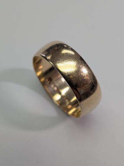 9ct Gold Plain Wedding Band Ring Size W 1/2